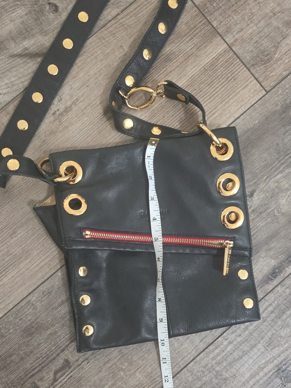 Hammitt Tom Zip Medium Studded Shoulder Bag in Black - Picture 7 of 13